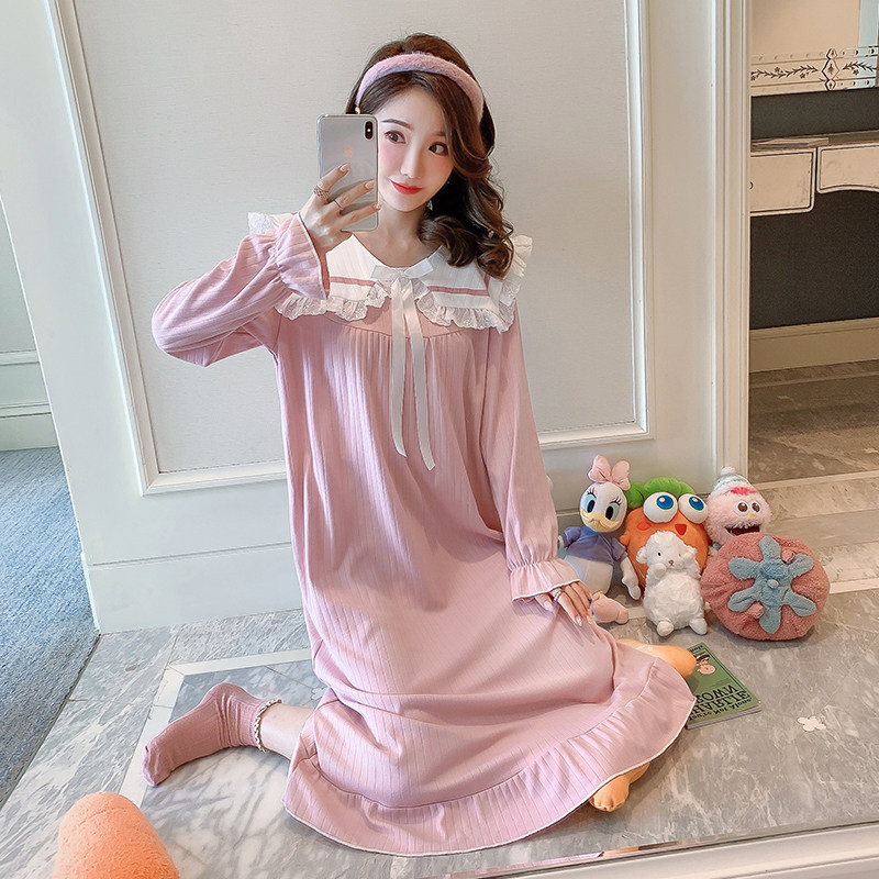 春秋季纯棉甜美可爱公主风孕妇睡裙 玛宝娜睡裙