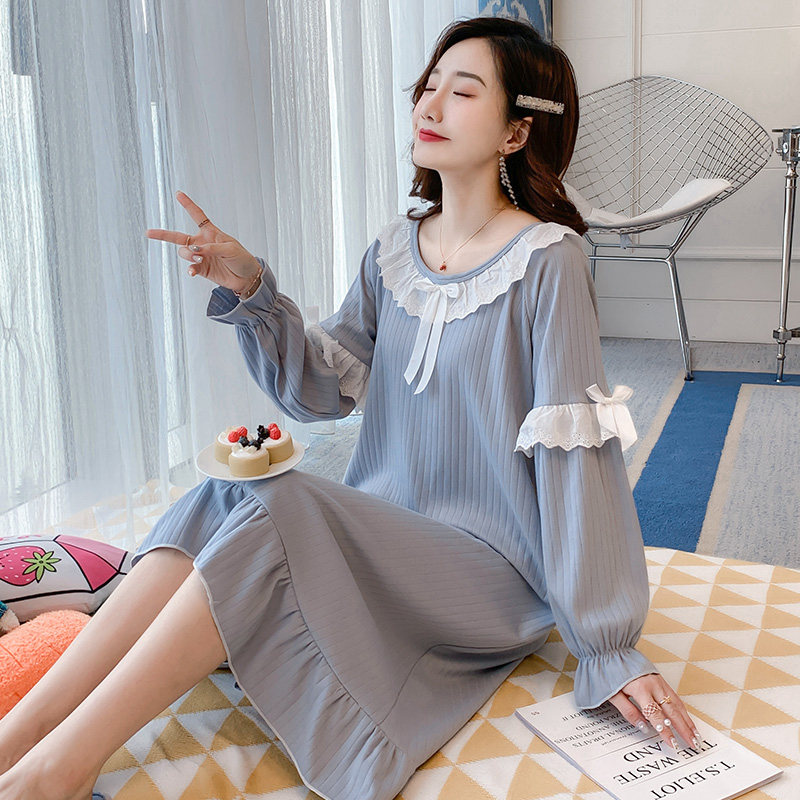 夏纯棉长袖可爱甜美仙女宫廷睡裙 玛宝娜睡裙