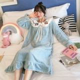 Зимняя пижама, длинная фланелевая демисезонная юбка, коралловый бархатный розовый наряд маленькой принцессы, в корейском стиле, увеличенная толщина