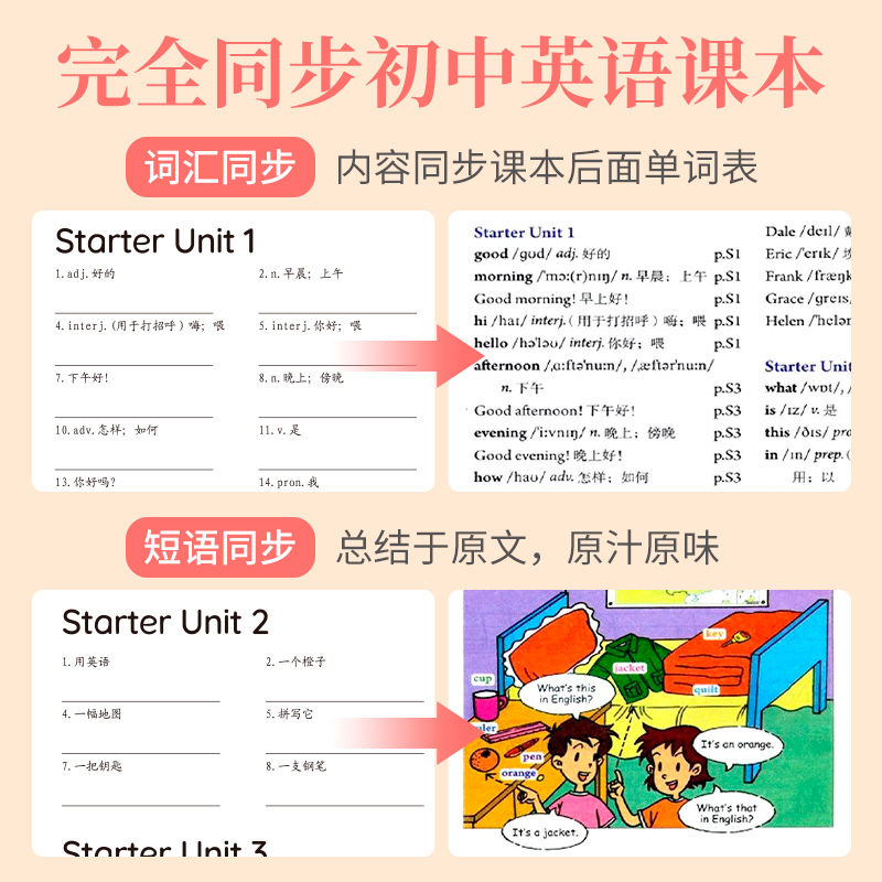 初中英语默写本七八九年级上册下册人教版同步单词记忆本听写本英汉互译练习本初一二三速成手写衡水体英文单词短语硬笔钢笔练字帖 - 图0