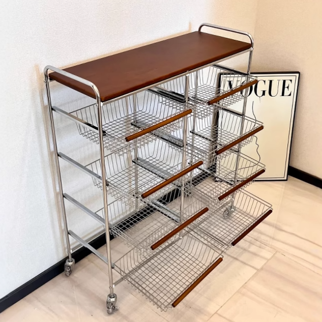 中古风收纳小推车桌下置物架可移动客厅零食车边几茶几收纳架子,淘宝优惠券,粉丝福利购,淘宝优惠卷