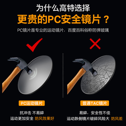 高特户外登山眼镜雪山男女款偏光近视护目滑雪墨镜太阳镜GT67003 - 图1