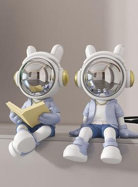 创意宇航员太空人书挡桌面工艺摆件家居客厅酒柜办公室书房装饰品