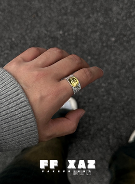FF假朋友纯银复古金银拼色戒指