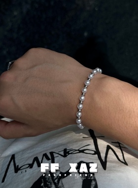 FF假朋友男女贝珠钛钢嘻哈手链