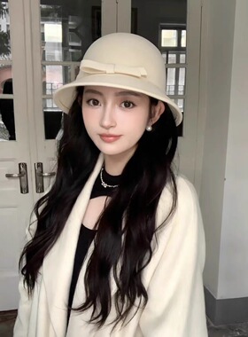 黛美蒙盆帽逛街优雅女秋冬