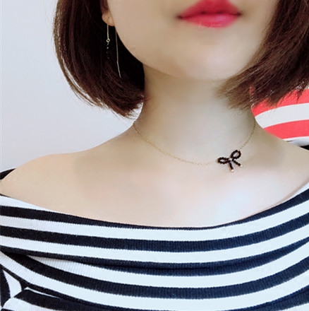天然黑色女饰品日韩可爱锁骨项圈蝴蝶结颈链女短款锁骨个姓姓感黑 天然黑色女饰品日韩可爱锁骨项圈蝴蝶结颈链女短款锁骨个姓姓感黑