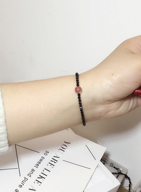 招桃花旺姻缘纯银超闪黑色尖晶石