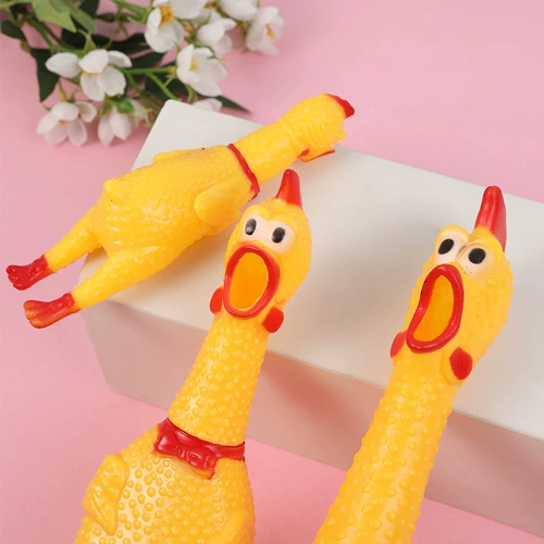 Кричащая курица, маленькая игрушка, антистресс, издает звуки, подарок на день рождения