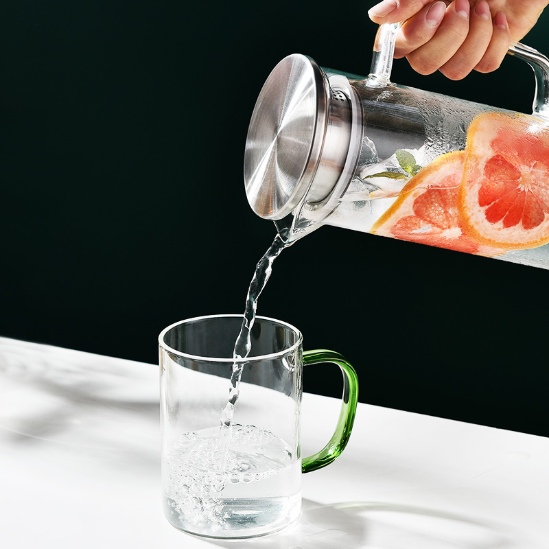 玻璃耐热高温防爆凉水壶家用大容量夏季凉白开水杯茶壶套装冷水壶