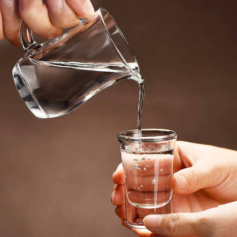 家用玻璃小酒杯白酒杯酒壶酒盅小号一两一口杯分酒器喝烈酒套装-图2