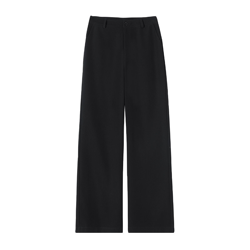 窄版西装裤女2025新款秋冬加绒高腰遮胯垂感黑色阔腿不贴腿直筒裤,淘宝优惠券,粉丝福利购,淘宝优惠卷