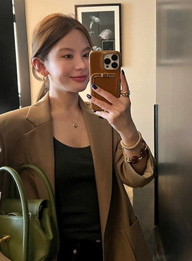 吾小历同款金色古巴复古猪鼻手链