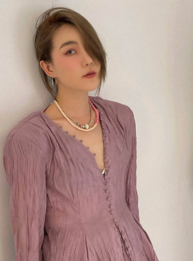 网红彩色软陶串珠拼接项链女夏天