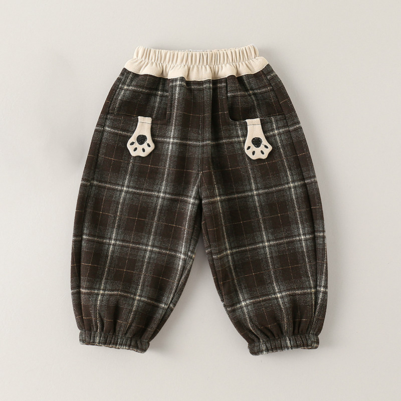 男童加绒裤子秋冬款2025新款婴儿童冬季一体绒小宝宝冬装格子长裤,淘宝优惠券,粉丝福利购,淘宝优惠卷