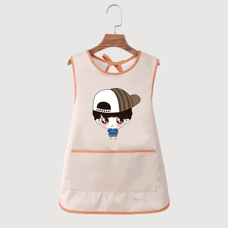 Children's Art Style Extra Long Bib Painting Clothes Customized