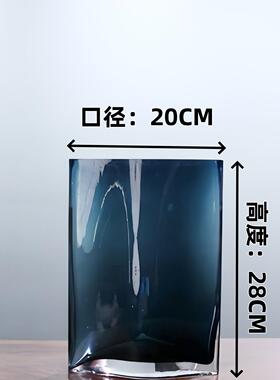 蔚蓝 | 原色高级感加厚水晶玻璃花瓶水养鲜切花玫瑰餐桌桌面摆件