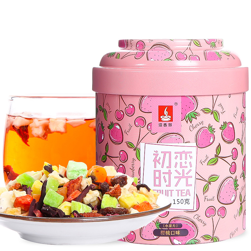 溢香醇旗舰店溢香醇泡水喝的水果初恋时光花果茶洛神花罐装果粒果干果味花草茶0