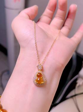 清冷感招财葫芦项链女ins轻奢高级感招财葫芦时尚锁骨链吊坠礼物