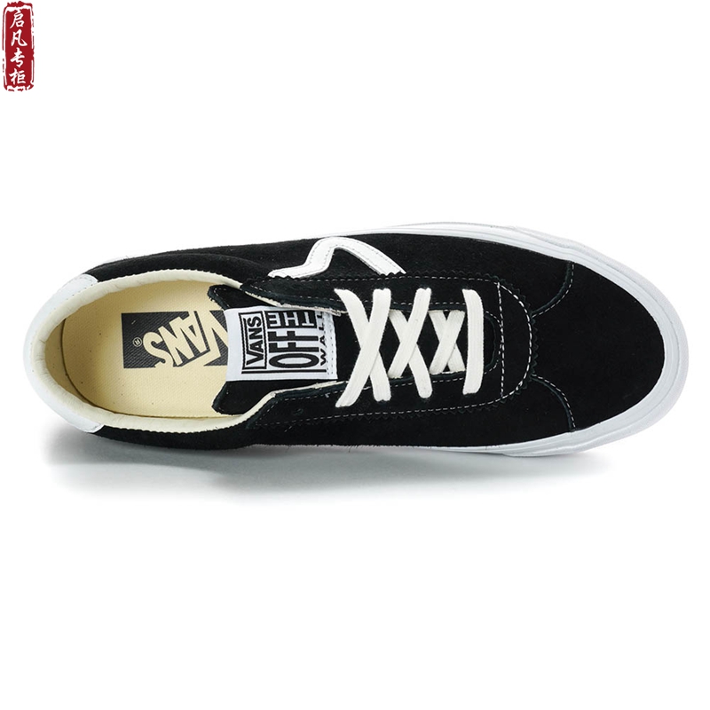 新款Vans Sport 73经典黑白麂皮男女款板鞋低帮休闲鞋VN000CR1BA2 - 图1