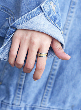 高桥吾郎羽毛欧美风钛钢戒指潮流