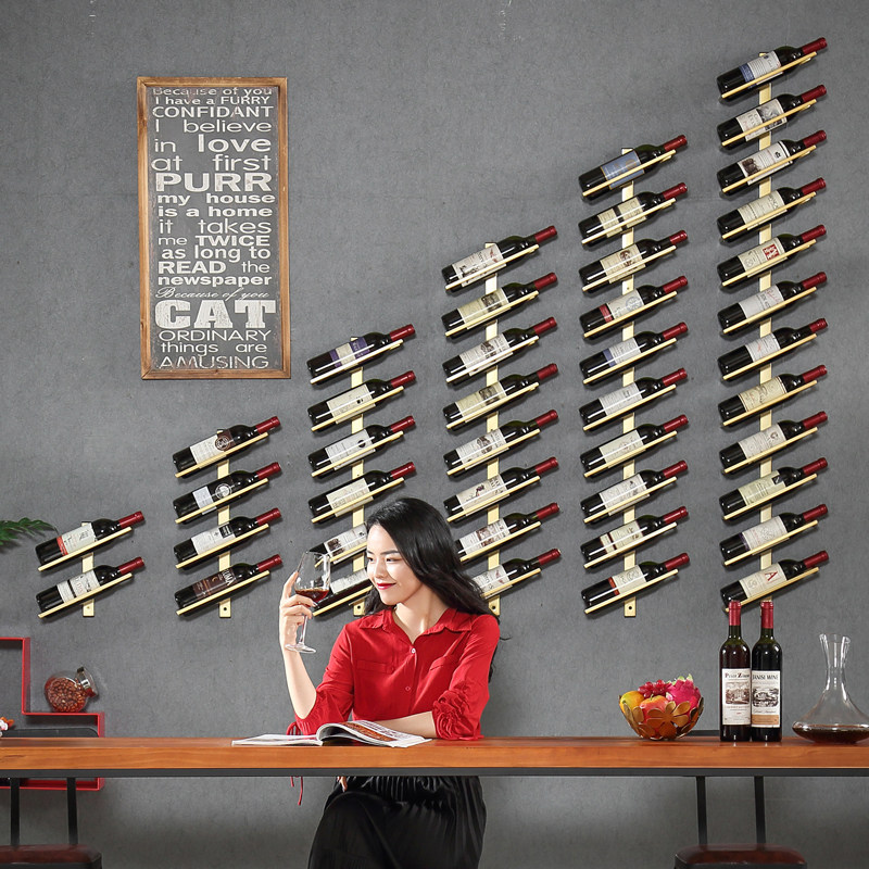 酒吧欧式壁挂铁艺酒架酒瓶架创意简约葡萄酒架红酒架红酒瓶架家用_虎窝淘