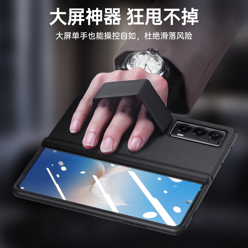 适用荣耀MagicV3/VS3手机壳超薄防摔magicV2至臻版折叠屏vs带中轴磁吸保护套铰链全包手腕带支架壳膜一体外壳 - 图1