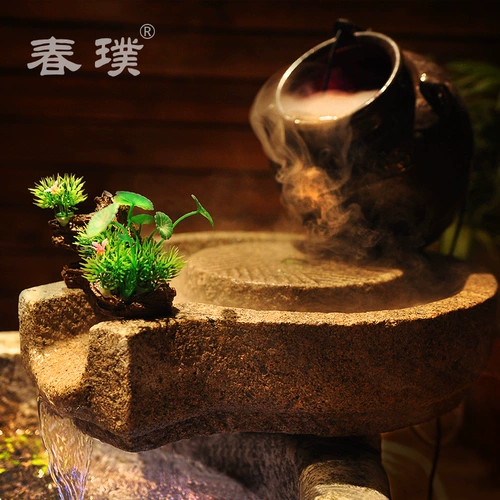 Lao Shi Shi Grinting Stone Groove Будда статуя комбинация текущей воды дзен -сырая вода Комбинация Будда Гуанпу Фотографии пейзажа чайных ландшафтов.