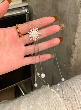 超仙气质烟花抽拉式流苏颈链