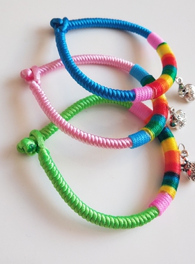 原创少数民族编织小钱袋手链