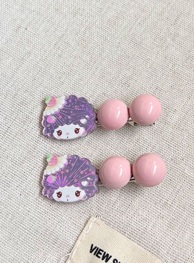粉嫩色系果冻烟花小羊发夹ins少女心可爱风萌妹刘海边夹发夹发饰