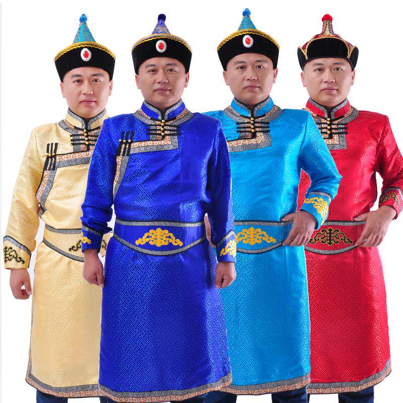 蒙古服装男蒙族成人蒙古袍男成人演出日常生活婚礼长款生活装新款
