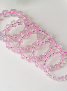 天然莫粉晶手串幸运六芒圆珠手链