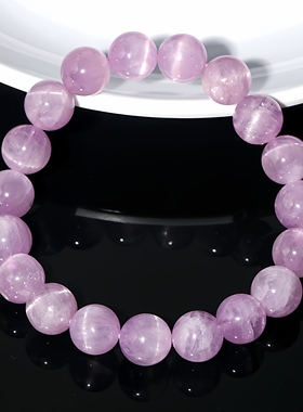 天然紫锂辉手链高货冰种水晶手串