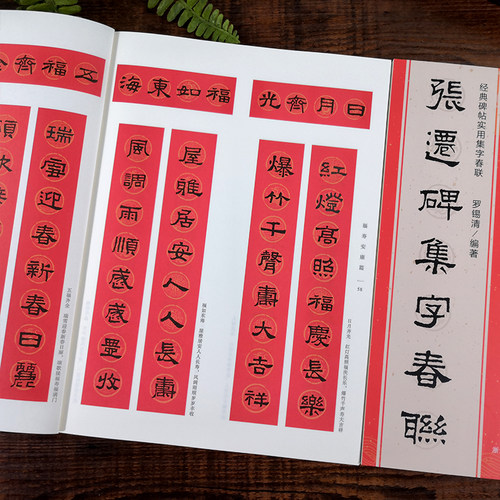 张迁碑集字春联 6大类120幅春节对联 原碑帖古帖集字对联横幅 张迁碑毛笔软笔书法入门初学者临摹鉴赏过年练字帖 集字作品 - 图3