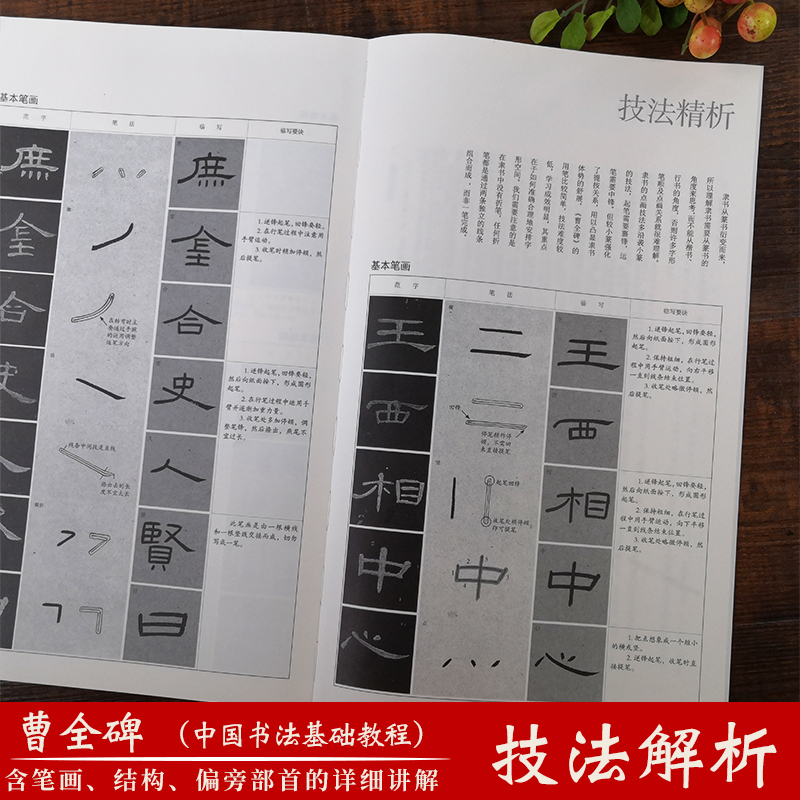 曹全碑隶书字帖(原碑帖+技法教程)新书谱中国书法基础教程集字作品初学者隶书毛笔书法字帖入门学习临摹教材汉隶书毛笔书法字帖-图0