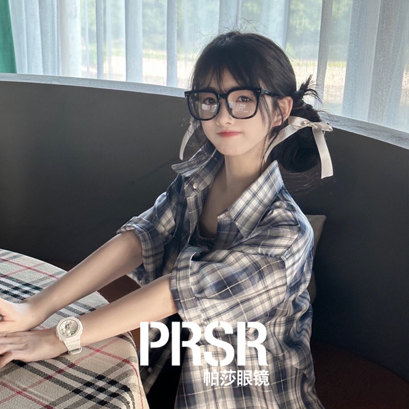 帕莎新款腮红眼镜框女黑框素颜近视有度数帕沙大框眼睛大脸显瘦