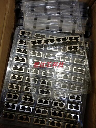 RJ45网络插座网口接口1位2P 3P 4P 5P 6P 8P8C双排带屏蔽灯铜壳59 - 图2