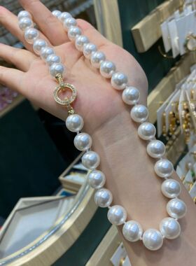 12MM施家珍珠项链女秋冬高级感新