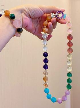 锁骨链12mm天然紫水晶柠檬项链