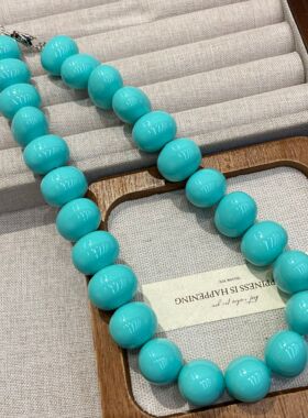 2025新款蛋形19M大颗粒蓝贝壳串