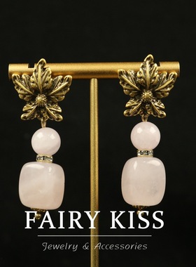 新款清新可爱粉色石头串珠项链做