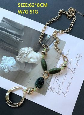 欧美复古风金色银色短款项链颈链