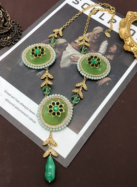 欧美百搭饰品复古高级设计项链镀