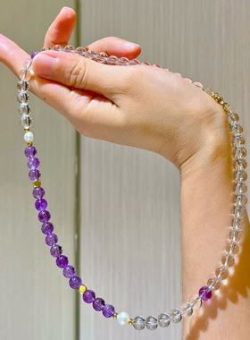 锁骨链新款高品质玻璃体项链