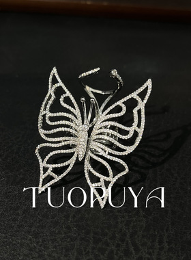 2025新款轻奢风精致密镶锆石蝴蝶