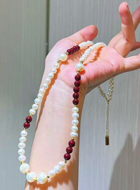 56mm复古精品天然淡水珍珠仿朱砂