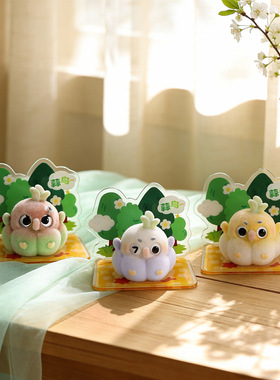 植绒公仔可爱蒜鸟摆件萌趣装饰品