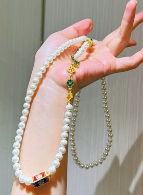 高品质秋冬复古深海贝珠仿珍珠毛