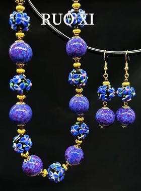 若曦vintage复古紫蛙皮琉璃穆拉